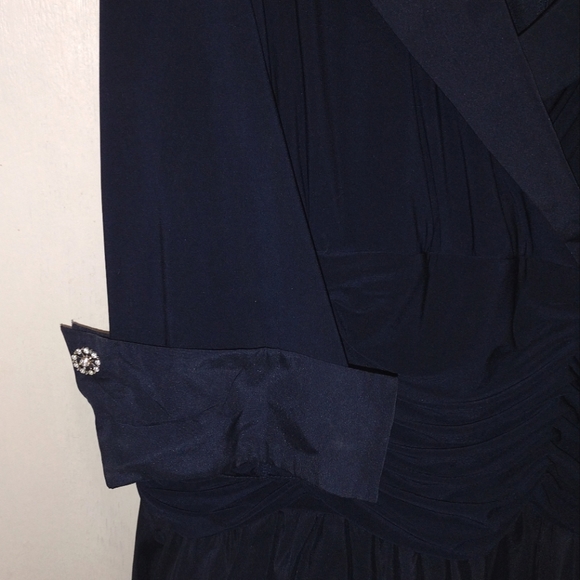 Jessica Howard Navy Blue Taffeta  Vintage Look Party Dress - Picture 3 of 7